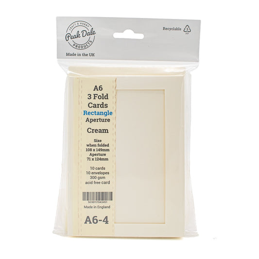 Cards A6 Cream with Rect Aperture (10) - A6-4