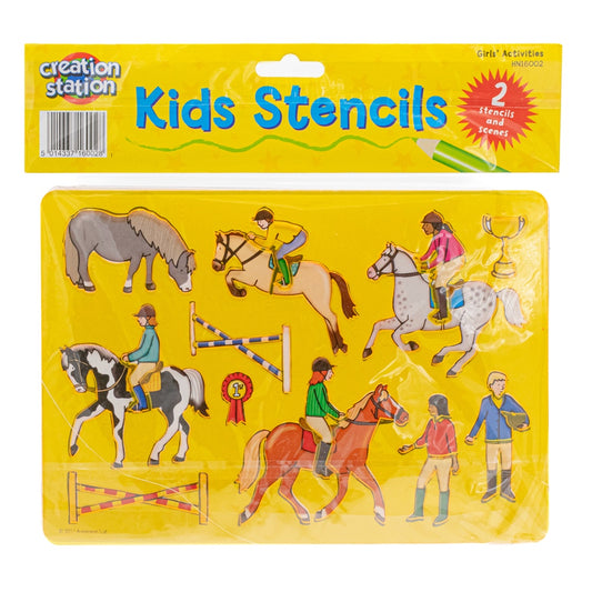 Stencils Girl's Activities Horse/Sport Set of 2