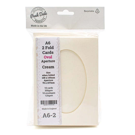 Cards A6 Cream with Oval Aperture (10) - A6-2