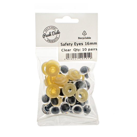Safety Eyes 16mm Clear 10 pairs