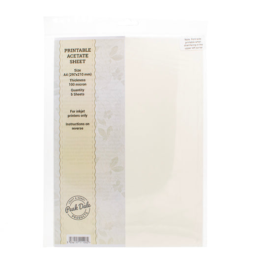 Acetate PRINTABLE A4 Sheet Pack of 5 - Default Title (ACETATEPRI)