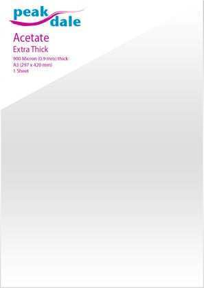 Acetate Sheet Extra Thick 0.9mm A3