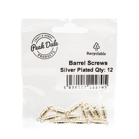 Barrel Screws Silver Plated Pack of 12 - Default Title (BARRELSP)
