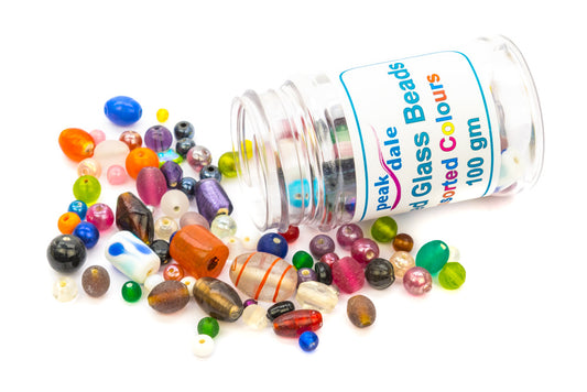 Beads Glass Mix ASSORTED COLOURS 100g - Default Title (BDGAST)