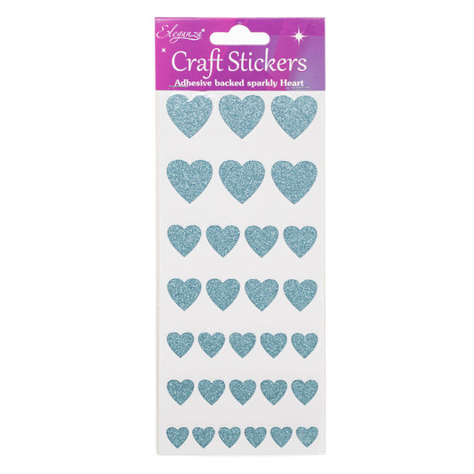 Adhesive Backed Hearts GLITTER BLUE Asst - Default Title (BLIHEAGLBLU)