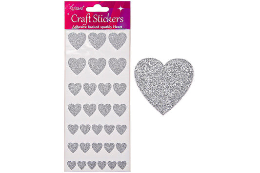 Adhesive Backed Hearts GLITTER SILVER Asst - Default Title (BLIHEAGLSIL)