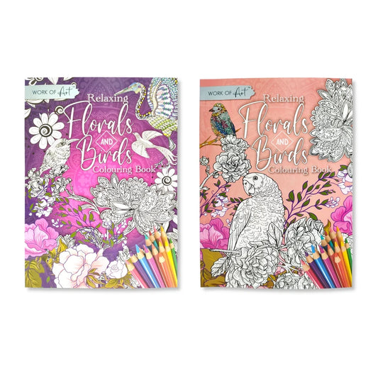 Colouring Books Florals and Birds 2 assorted