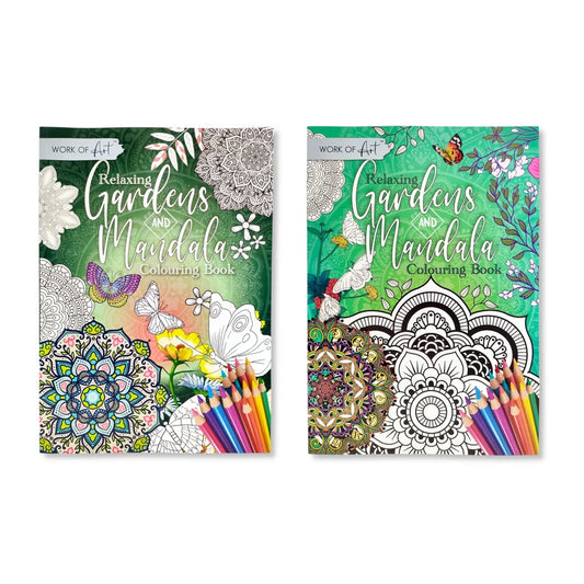 Colouring Books Gardens and Mandalas 2 assorted