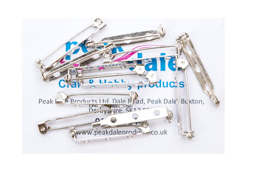 Brooch Pin No 5 White Tin Plated 30mm Pack of 12 - Default Title (BROOCH5WTP12)