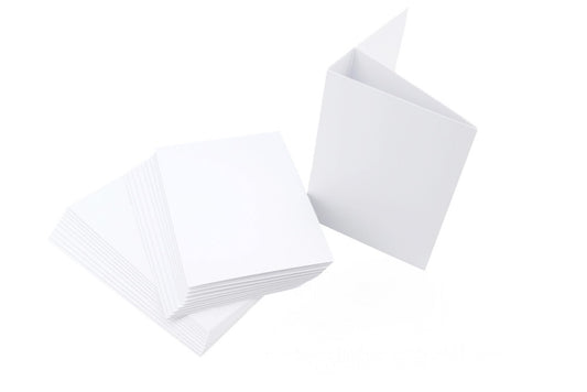 Cards A6 BLANK Double Fold White Pack of 100