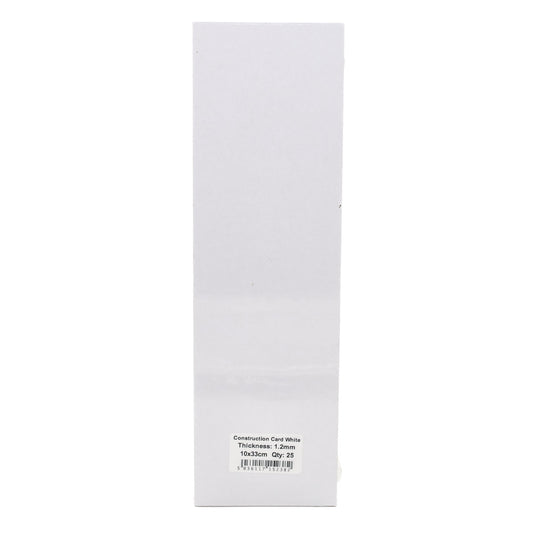 Construction Card White 1.2mm 10x33cm Pack of 25 - Default Title (CARDCON25)