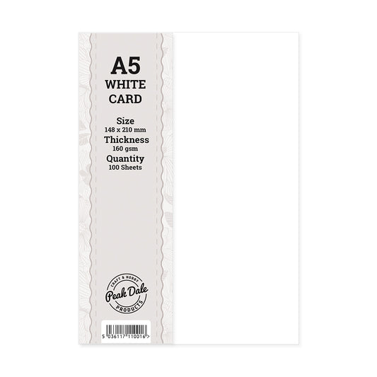 Card Thin White 160gsm A5 Pack 100