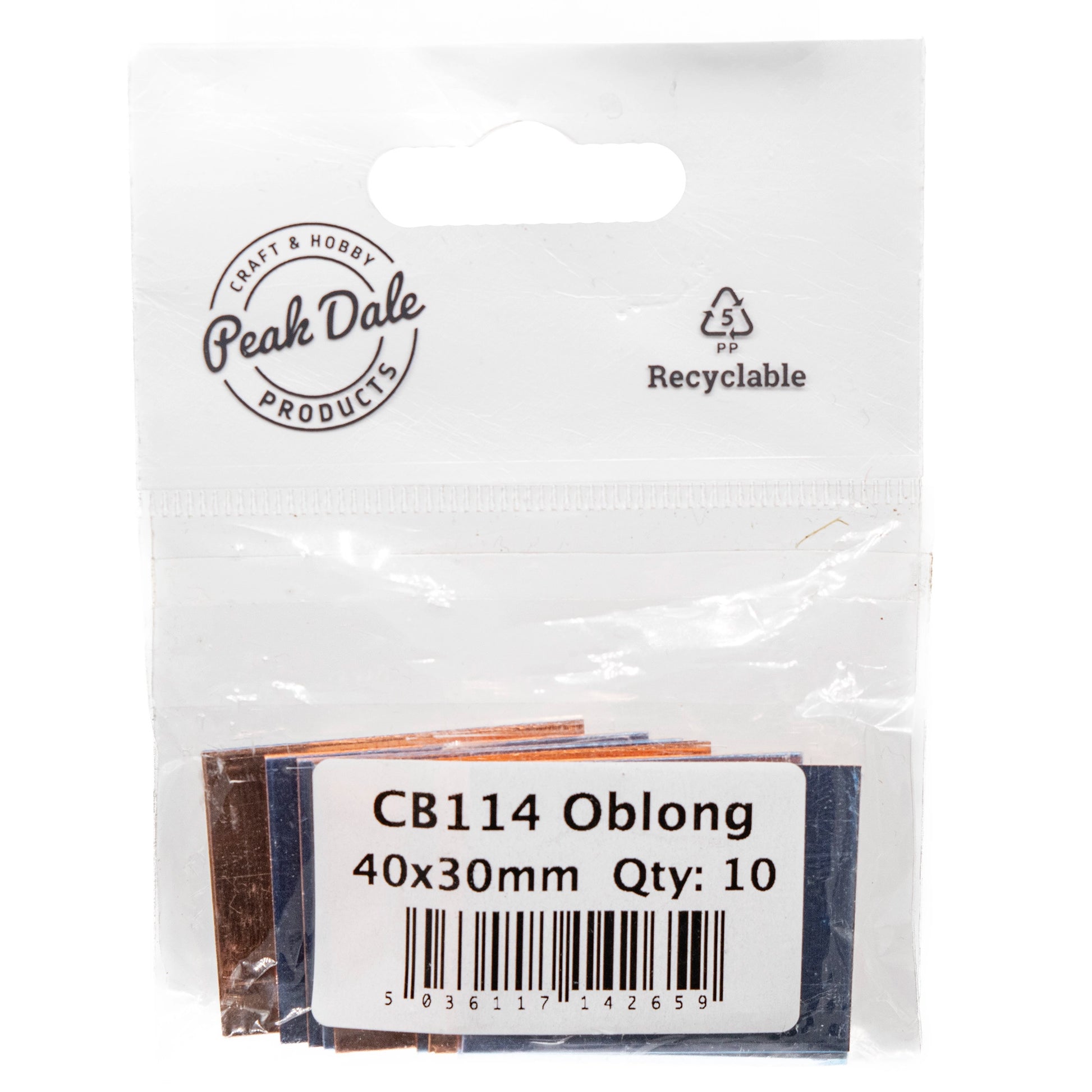 CB114 Oblong 40x30mm Copper Blank 10 Pack - Default Title (CB114)