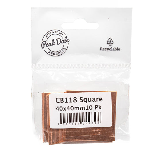 CB118 Square 40x40mm Copper Blank 10 Pack - Default Title (CB118)