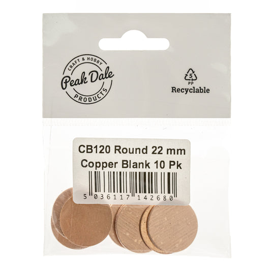 CB120 Round 22 mm Copper Blank 10 Pack - Default Title (CB120)