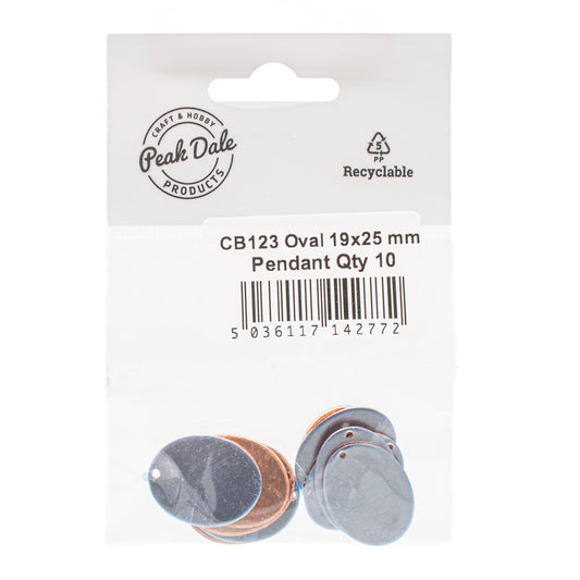 CB123 Oval 19x25 mm Copper Pendant 10 Pack - Default Title (CB123)