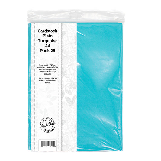 Cardstock Plain Turquoise A4 Pack of 25 - Default Title (CSPLATURQ)