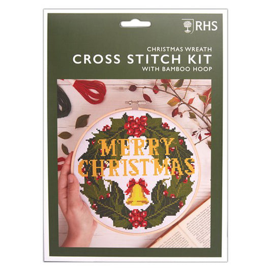 RHS Cross Stitch Kit CHRISTMAS WREATH - Default (EMBKITXCHR)