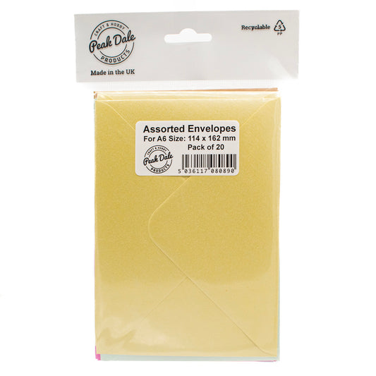Envelopes A6 PEARL ASSORTED pack of 20 - Default Title (ENVA6PERAST20)
