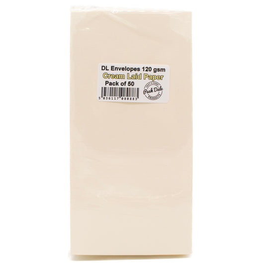 Envelopes DL LAID CREAM Pack of 50 - Default Title (ENVDLCRLAID50)