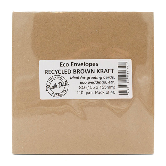Envelopes Square 155mm BROWN KRAFT Pack 40 - Default Title (ENVSQKR40)