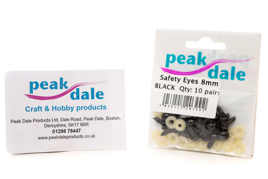 Safety Eyes 8mm Black 10 pairs - Default Title (EY08BLA10)
