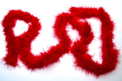 Feather Marabou Trim Red 2mt