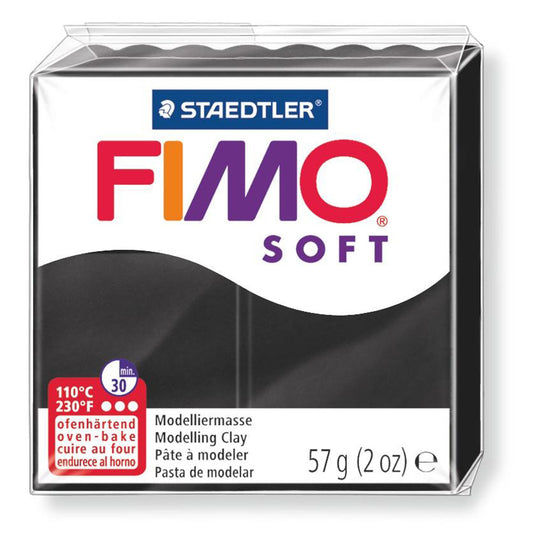 Fimo 8020-09 Soft Black Standard Block - Default Title (FIMOS09)