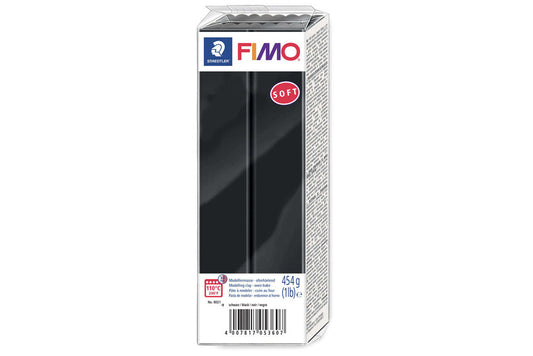 Fimo 8021-9 Soft 454g LARGE BLOCK Black - Default Title (FIMOSLX9)