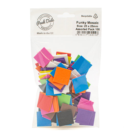 Funky Mosaic 25 x 25mm Assorted Pack 100 - Default Title (FUNMOS25PACK)
