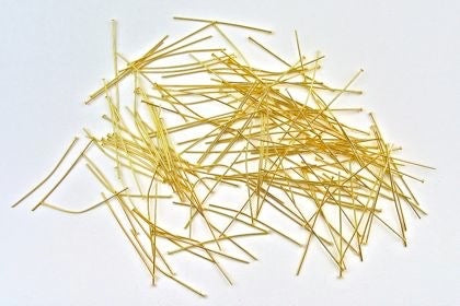 Head Pins 50mm Gilt Plated Pack of 144 - Default Title (HEADG144)