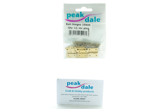Butt Hinges 19mm including pins Pack of 12 - Default Title (HING1912)