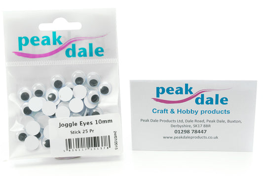 Joggle Eyes 10mm Glue On 25 Pairs - Default Title (JEYE10M25)
