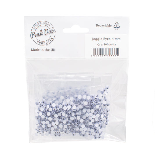 Joggle Eyes 4mm Glue On 500 Pairs - Default Title (JEYE4M500)