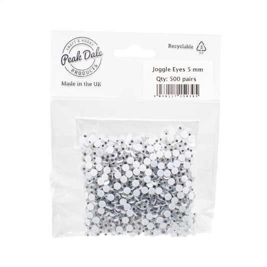 Joggle Eyes 5mm Glue On 500 Pairs - Default Title (JEYE5M500)