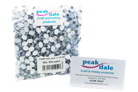 Joggle Eyes Oval 7 x 10mm 500 pair - Default Title (JEYEOV7X10M500)