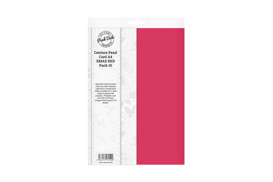 Cardstock A4 Pearl Xmas Red Pack of 10 (310gsm) - Default Title (PEARLCARDRED)
