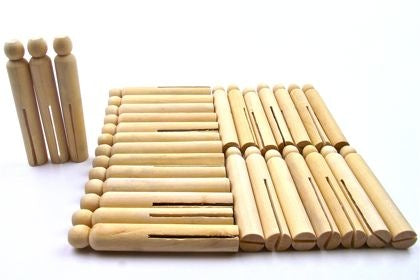 Dolly Pegs Natural Wood Pack of 24