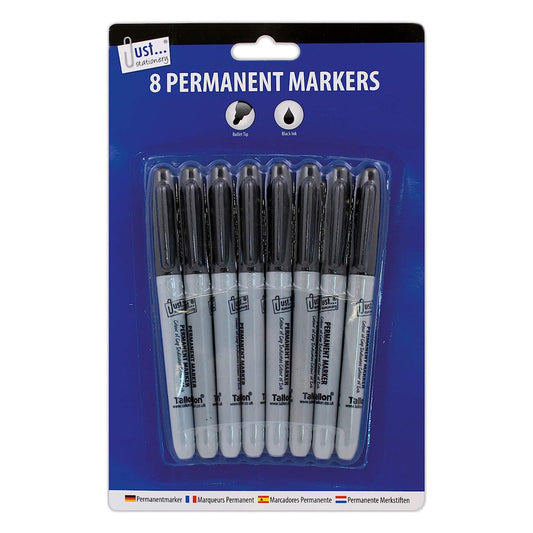 Permanent Markers BLACK Pack of 8 - Default Title (PENMARK8)