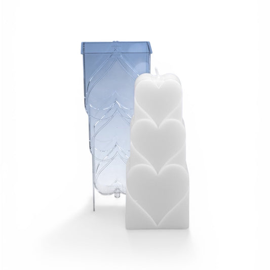 PM33 Candle Mould Stepped Heart 182mm H