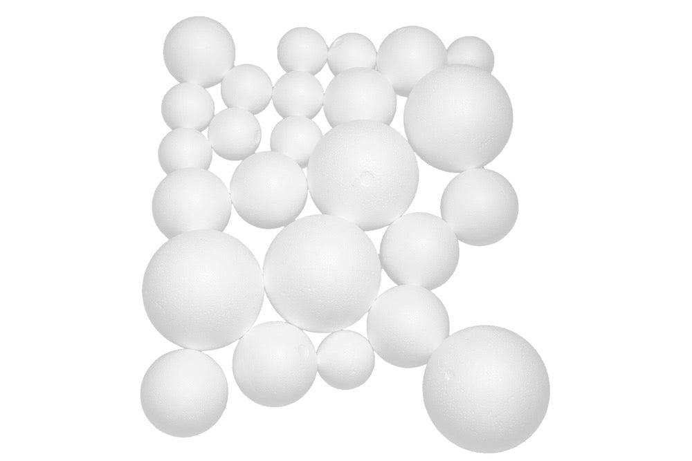 Polystyrene Balls Mixed Sizes 10-5cm Bag 25 - Default Title (POLYBALLMIX100)