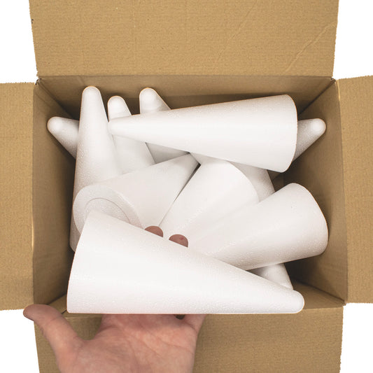 Polystyrene Cone MEDIUM 200mm Box 15 - Default Title (POLYCONE200BOX)