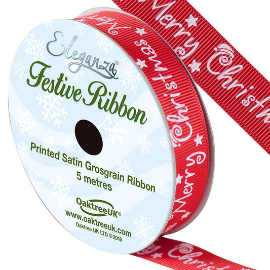 Ribbon 307 MERRY CHRISTMAS Red - Default Title (RIBGMERCH)