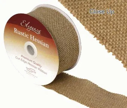 Ribbon 708 Cut Edge Hessian Natural 50mm
