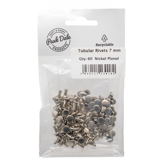 Tubular Rivets 7 mm Nickel Plated Pack of 60 - Default Title (RIVTUBNP)