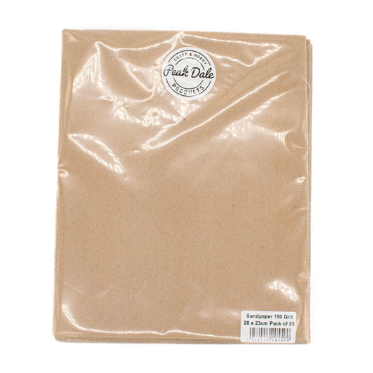 Sandpaper 150 Grit 28 x 23cm Pack of 25 - Default Title (SANPAP150G-25)
