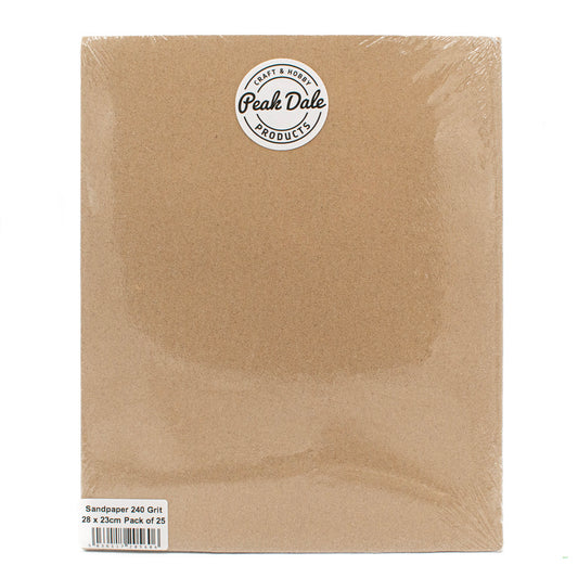 Sandpaper 240 Grit 28 x 23cm Pack of 25 - Default Title (SANPAP240G-25)