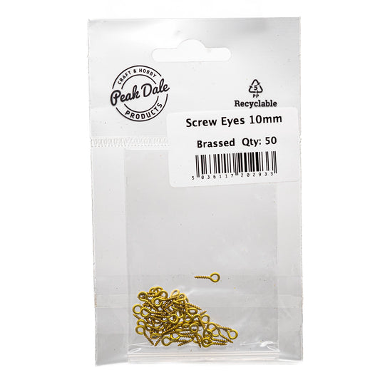 Screw Eyes 10 mm Brassed Pack of 50 - Default Title (SE10)
