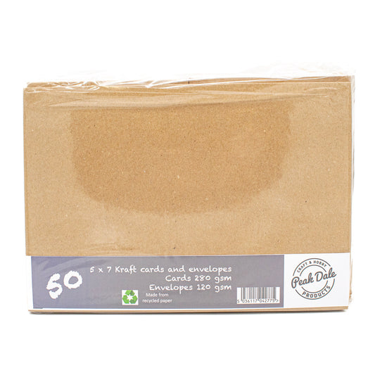 Cards Singlefold 50 PACK 5 x 7 Brown Kraft - Default Title (SF5X7KRX50)