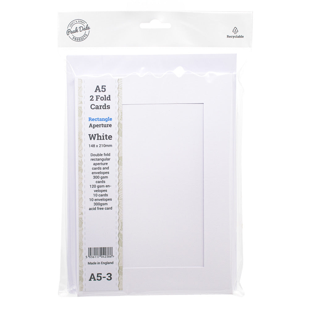 Cards A5 White with Rectangle Aperture Pack of 10 - A5-3 - Default Title (SFA5WHIAPE)